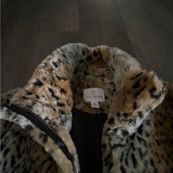 JB by Julie Brown Brown and Black Teddy Jacket with Plush Texture - Picture 3 of 7